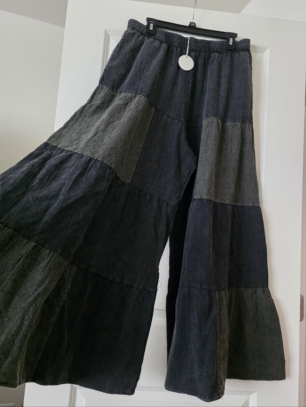 Boho Wideleg Flare Pants Womens 1XL NWT Gypsy Festival Western Chic Grunge